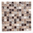 thumbnail image 5 of The Tile Life Marbles 4 x 4 Noce Polished Glass Mosaic Tile Sample 1 Piece, 5 of 5
