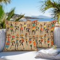 thumbnail image 3 of Throw Pillow Covers 26x26 Inch Set of 2, Brown Boho Waterproof Outdoor Pillow Covers, Farmhouse Vintage Ethnic African Women Decorative Cushion Pillowcases for Couch, Sofa, Bed, Garden, Patio, 3 of 9