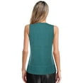thumbnail image 2 of Yartina Women's Round Neck Sleeveless Split Hem Vest Tops Loose Fit Tee Shirt Gym Workout Tank Tops Teal M, 2 of 5