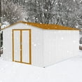thumbnail image 4 of 10×12 FT Storage Shed, Metal Outdoor Storage Shed with Lockable Doors & Air Vents, Sheds & Outdoor Storage for Backyard, Garden, Patio, White+Gold, 4 of 7