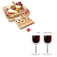 thumbnail image 1 of Set de Tabla de Quesos y Carnes Frías Redlemon de Bambú y 2 Copas de Vino Doble Pared 350ml c/u, 1 of 8