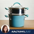 thumbnail image 5 of Rachael Ray Cucina Nonstick 3 Quart Saucepot with Steamer and Lid, Agave Blue, 5 of 9