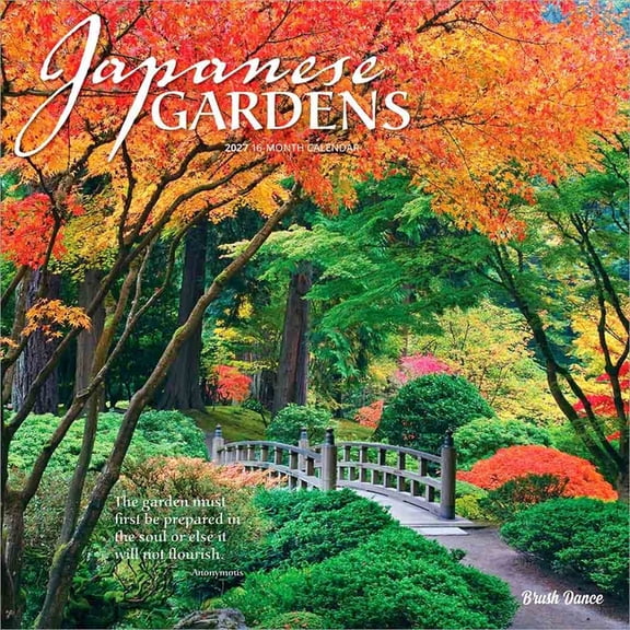 Japanese Gardens 2027 12 X 24 Inch (Hanging) Monthly Square Wall Calendar Plastic-Free, (Paperback)