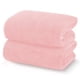 thumbnail image 1 of Paquete de 2 toallas de baño TENSTARS Silk con dobladillo de 70 x 140 cm, color rosa, 1 of 7