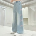 thumbnail image 4 of JAHH Girls High Waisted Cargo Jeans Straight Wide Leg Loose Stretch Denim Pants 𝖸𝟤𝖪 Casual Streetwear Trendy Trousers for Teen 5-16 Years, 4 of 8