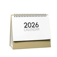 thumbnail image 2 of Business Desk Calendar 2026 Paper Kraft Cover | Large or Small | Monthly Planning, Triangular Stand, Daily Blocks, 2 of 8