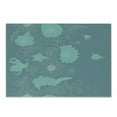 thumbnail image 1 of Art Nouveau Cutting Board, Exotic Blooms Romantic Wedding Bouquet Flowers Doodle Garden Theme, Decorative Tempered Glass Cutting and Serving Board, Small Size, Turquoise Slate Blue, by Ambesonne, 1 of 1