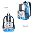 thumbnail image 2 of COEQINE Clear Book Bag for College Travel, 17 Inch See Through Large Backpack for Stadium, PVC Polyester Travel Backpack for Women, Casual Daypack for Work School, Elephant Rainbow Bubble, 2 of 7