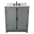thumbnail image 3 of Bellaterra Home 31" Single vanity in Gray Ash finish top with White Carrara and rectangle sink, 3 of 9