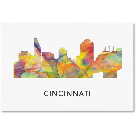 Trademark Fine Art 'Cincinnati Ohio Skyline WB-1' Canvas Art by Marlene Watson