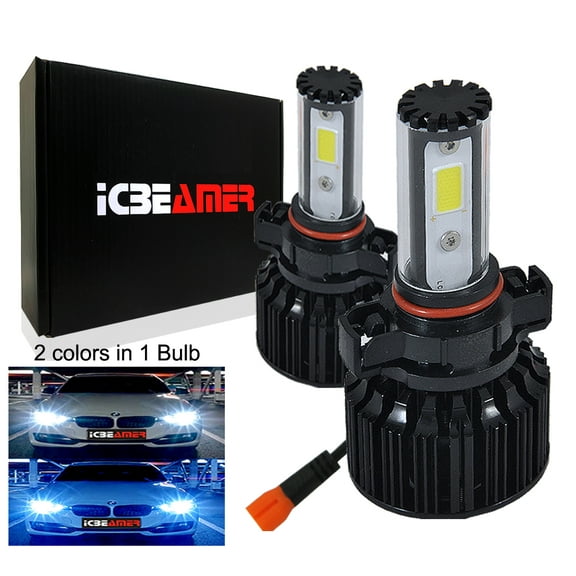 ICBEAMER 5201 H16 PS24WFF PSX24W 9009 2504 LED COB Fog Light Bulb Replace Halogen Lamp [Color:6000K White   30000K Blue]