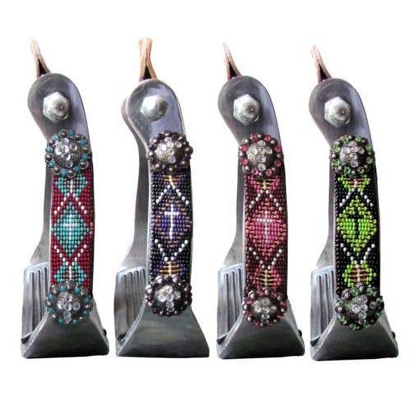 Showman Polished Aluminum Stirrups w/ Beaded Accents
