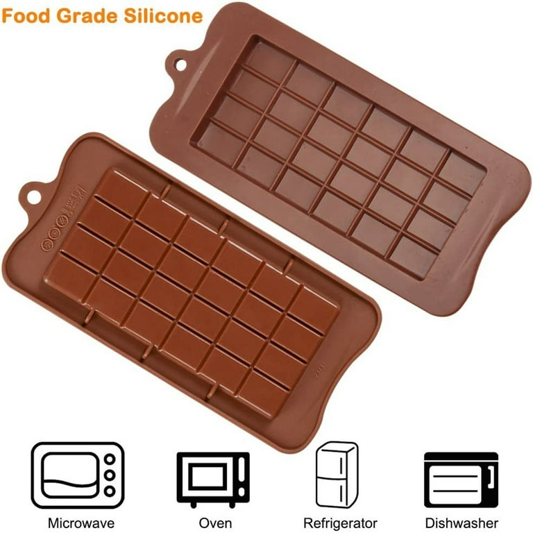 Food Grade Break-Apart Chocolate Molds Set of 4 Packs Non-Stick Silicone  Protein and Energy