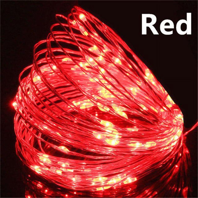 Guirnalda de luces LED con USB, luces de hadas impermeables de alambre plateado de cobre para decoración de fiestas, bodas y Navidad, 10/20/30M