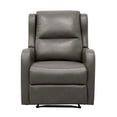 thumbnail image 2 of Benjara Kim 38 Inch Manual Recliner Chair, Cushioned Gray Faux Leather, Solid Wood, 2 of 5