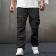 thumbnail image 2 of Men’s Elastic Waist Cargo Work Pants Casual Lightweight Wrinkle Free Outdoor Gym Sweatpants, 2 of 8