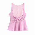 thumbnail image 4 of Bow- Tie Backless Tank Top Sleeveless Waisted Skirt Style Women'S Top Pink S, 4 of 9