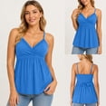 thumbnail image 4 of Dpjklzsn Women's V Neck Camisole Top, Adjustable Strap Babydoll Blouse with Back Tie, 4 of 7