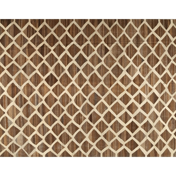 Ahgly Company Machine Washable Indoor Rectangle Contemporary Saddle Brown Area Rugs, 4' x 6'