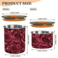 thumbnail image 3 of Red Rose Flower Floral Airtight Coffee Bean Canister 30oz Food Storage Containers with Lids For Gournd, Tea, Sugar, Flour, Rice, Cereal, Candy Cookie Jar, 3 of 8