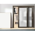 thumbnail image 5 of Sliding Closet Bypass Doors with Hardware | Planum 2102 Chocolate Ash with Frosted Glass | Sturdy Rails Moldings Trims Hardware Set | Modern Wood Solid Bedroom Wardrobe Doors-36" x 80" (2* 18x80), 5 of 7
