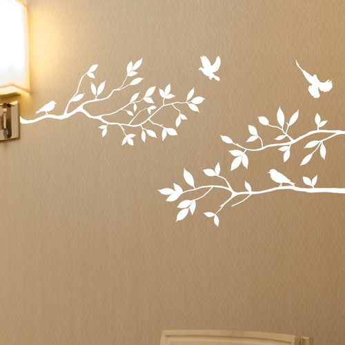 Innovative Stencils Tree Branches with Birds Wall Decal