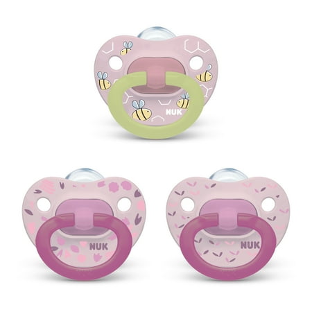 UPC: 0885131691507 | NUK Orthodontic Pacifier Value Pack Girl 0-6 Months 3-Pack