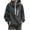 Gray, variant on Women's Windbreaker Jackets Lightweight Waterproof Rain Jackets for Women Adjustable Full Zip Drawstring Hooded Jacket Versatile Solid Color Outdoor Ski Shell Coat with Pockets 2XL