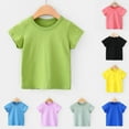 thumbnail image 6 of LNWUY Cute Toddler Kids Baby Boys Girls Cotton T-Shirts Solid Color Short Sleeve Crewneck Basic Tees Shirt Trendy Summer Unisex Outfit Clothes Blue 11-12Years, 6 of 6