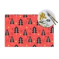 thumbnail image 4 of ZNDUO Placemats, 4 PCS Heat Resistant Stain Resistant Woven PVC Insulation Placemats, Durable Washable Elegant Table Mats for Dining-Red Pine Tree, 18"x12", 4 of 6