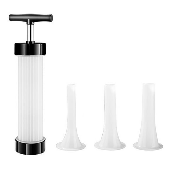 Yuhsdv Manual Sausage Stuffer Gadget with 3 Filling Nozzles Meat Injector Tool BPA Free