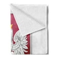thumbnail image 2 of Polish Soft Flannel Fleece Blanket, Royal Illustration of Coat of Arms of Poland Emblem Crowned Eagle Print, Cozy Plush for Indoor and Outdoor Use, 50" x 60", Ruby Hot Pink and White, by Ambesonne, 2 of 5