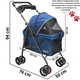 thumbnail image 4 of Carriola Para Mascotas 4 Ruedas Cochecito Plegable Perros Gatos Hasta 15kg Azul, 4 of 6