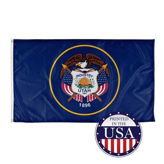 Utah State Flag - 3ft x 5ft Knitted Polyester, State Flag Collection, Made in The USA
