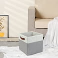 thumbnail image 5 of Unique Bargains Storage Cube Fabric Storage Bin with Handles Gray 13*13*13in, 5 of 6