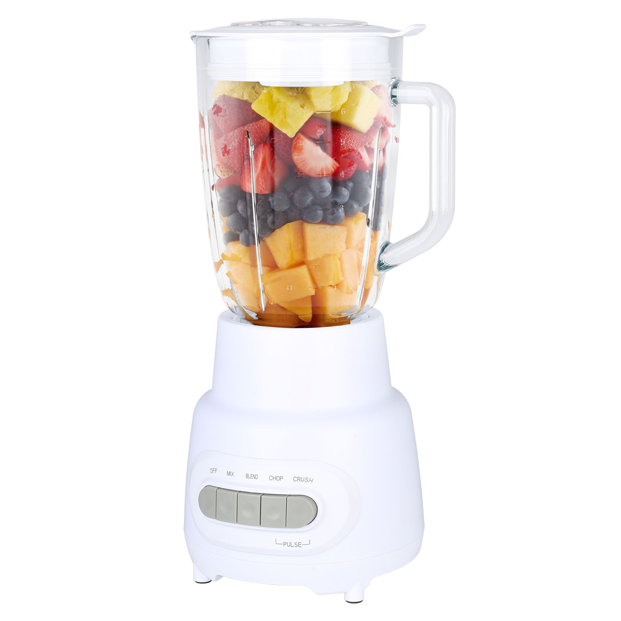 Mainstays Glass Jar 5 Speed Blender with 6-Cup Jar (48 Oz) Capacity, Article White,New