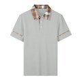 thumbnail image 5 of Zimjoy Men's Polo Shirt Short Sleeve Waffle Knit Casual Golf Polo Plaid Collar Stylish Button Down Business Casual Shirt for Men Gray M, 5 of 8