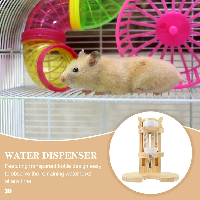 1 Set Hamster Water Bottle with Stand Small Pets Water Bottle and Stand Free Standing Hamster Water Feeder