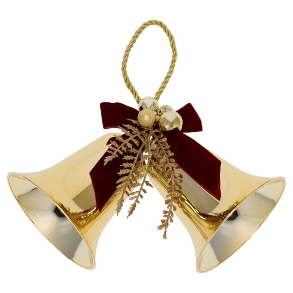 Large Metallic Gold Double Bell Christmas Ornament with Bow, by Holiday Time