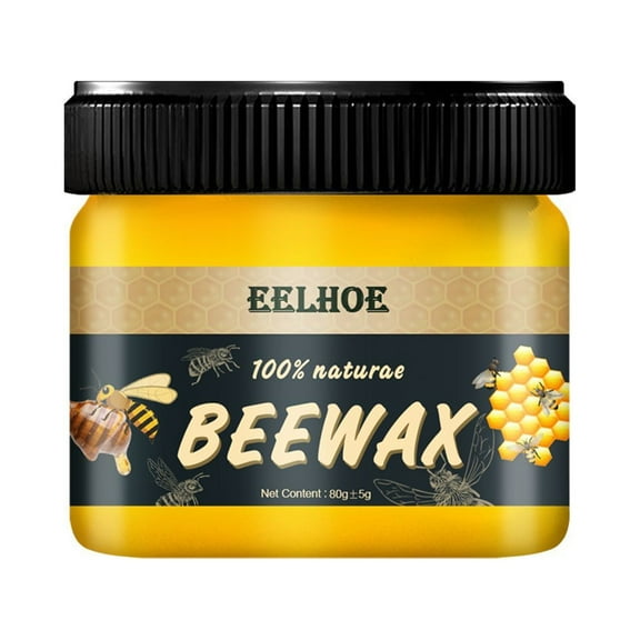 Pompotops 80g Furniture Polish, 2023 New Natural Micromolecular Beeswax Furniture Brightening And Polishing Solid Wax, Suitable for Wooden Furniture, Wooden Floors