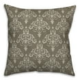 thumbnail image 2 of Creative Products E Dark Gray Damask Monogram 18 x 18 Spun Poly Pillow, 2 of 3