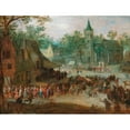 thumbnail image 2 of David Vinckboons 14x12 Gold Ornate Wood Frame and Double Matted Museum Art Print Titled - A Village Fair, 2 of 4