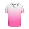 thumbnail image 4 of UVEASISHA Short Sleeve Hoodie Men Graphic,Men's Gradient Color Hoodie Workout Gym Sweatshirt Muscle Fit Fashion Athletic Hoodies Pullover Hooded T-Shirts 2024 Pink, 4 of 4