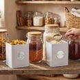 thumbnail image 3 of Atopoler 3 Pcs Kitchen Storage Jar,Metal Sealed Jar with Label Dried Fruit Grain Spices Canister,Kitchen Food Storage for Tea Coffee and Sugar, 3 of 10