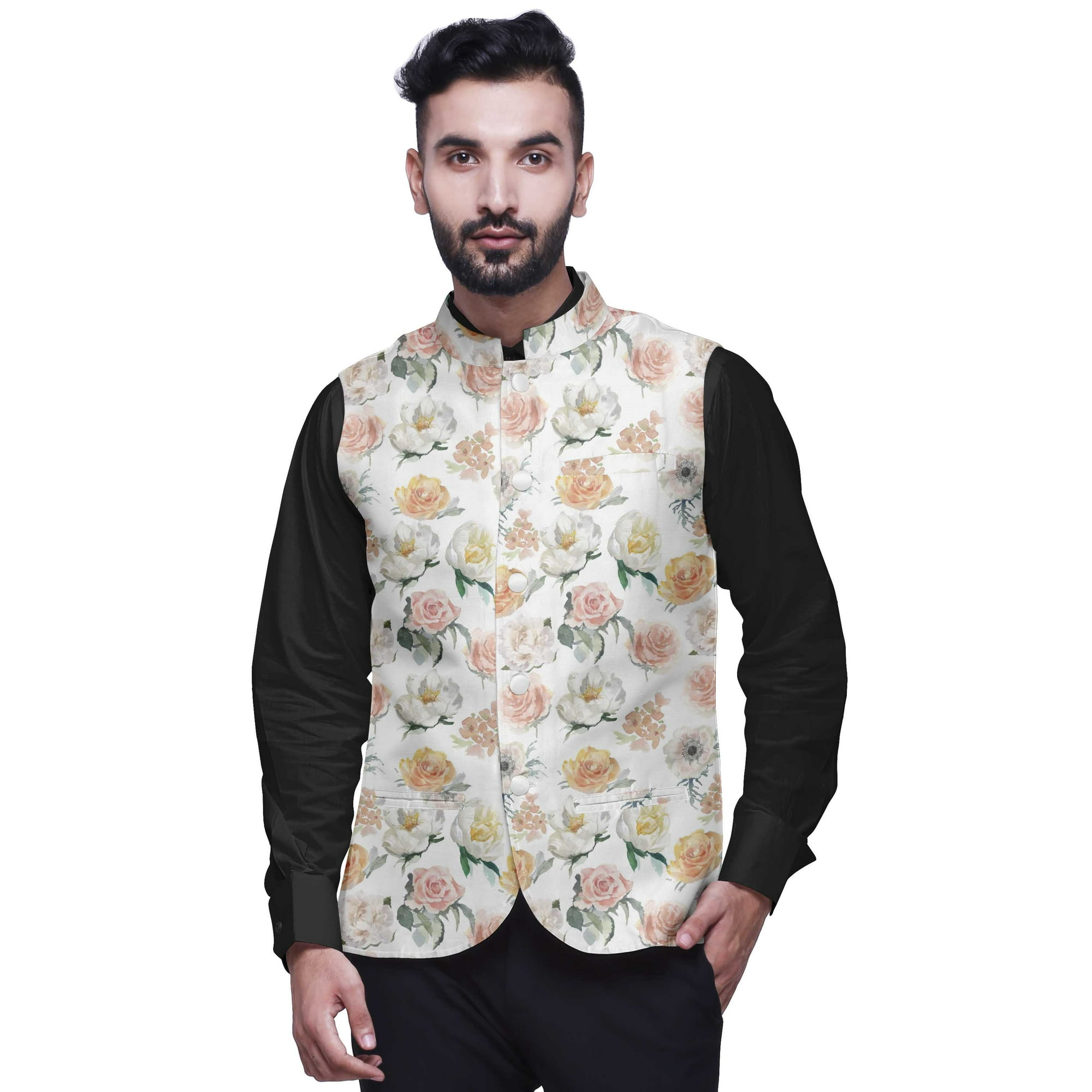 Atasi Floral Mens Casual Jackets Lightweight Partywear Indian
