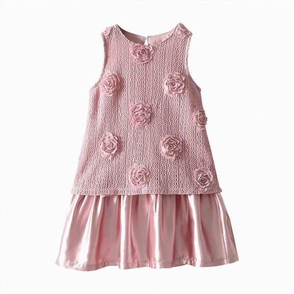 Gubotare Little Girl Dresses Toddler Dress Ruffle Short Sleeve Button Down Dress for Toddler Girl Dress Summer Beach Casual A-line Sundress 4T 5T (Pink,4-5 Years)