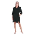 thumbnail image 6 of Women's Shirt Dress Lapel V Neck Button Front Short Shirt Dress Elastic Waist Blouses Tops with Pockets, 6 of 6