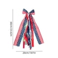thumbnail image 2 of Ouuluon 4th of July Patriotic Bows 11X21 inch Star Pattern Fabric Bow for Independence Day Wreath Fireplace Table Decor, 2 of 6