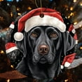 thumbnail image 4 of Christmas Ceramic Ornament Santa Hat Black Labrador Double-Sided Printed 3" Ceramic Christmas Ornament Dog Lovers Xmas Holiday Keepsake Christmas Tree Decoration Gifts Keepsake for Family, 4 of 8