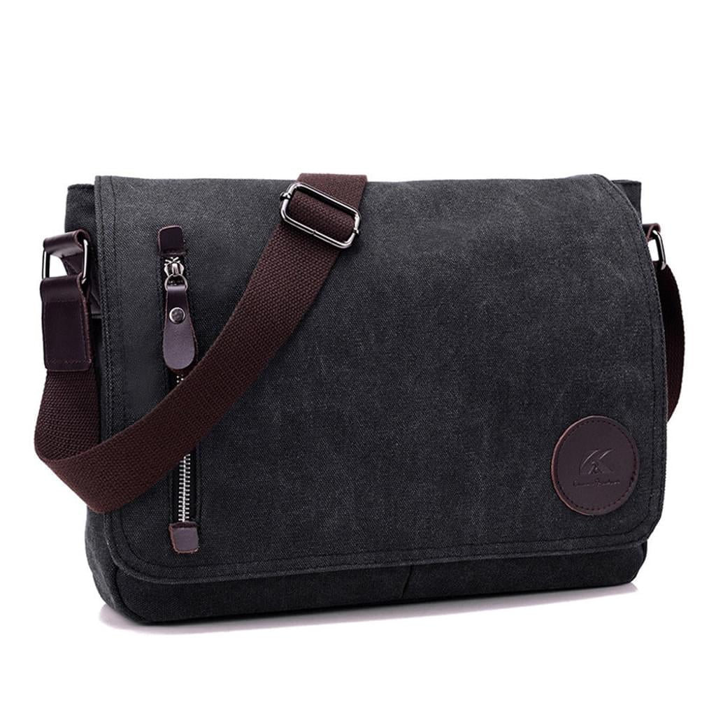 Shoulder Bag Retro Style Unisex Canvas School Bag, Messenger Bag for Work, University, Travel